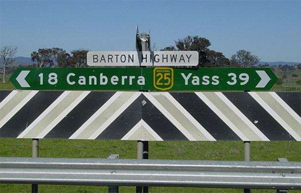 Yass road sign 