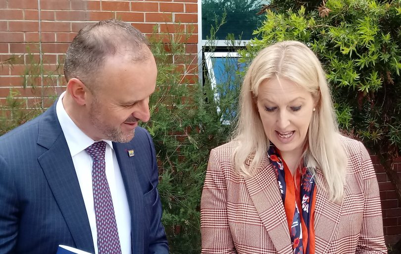 ACT Chief Minister Andrew Barr and ACTCOSS CEO Dr Emma Campbell