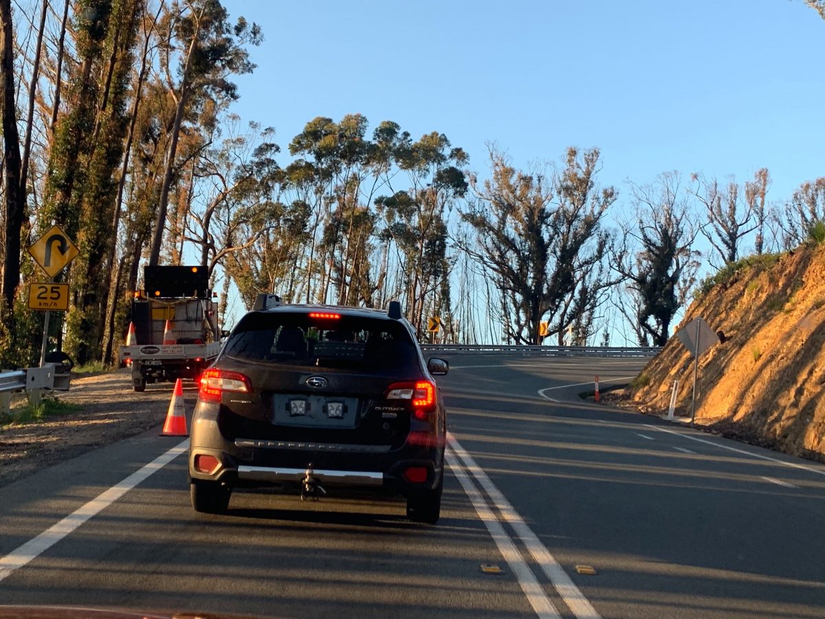 Traffic stopped on a highway