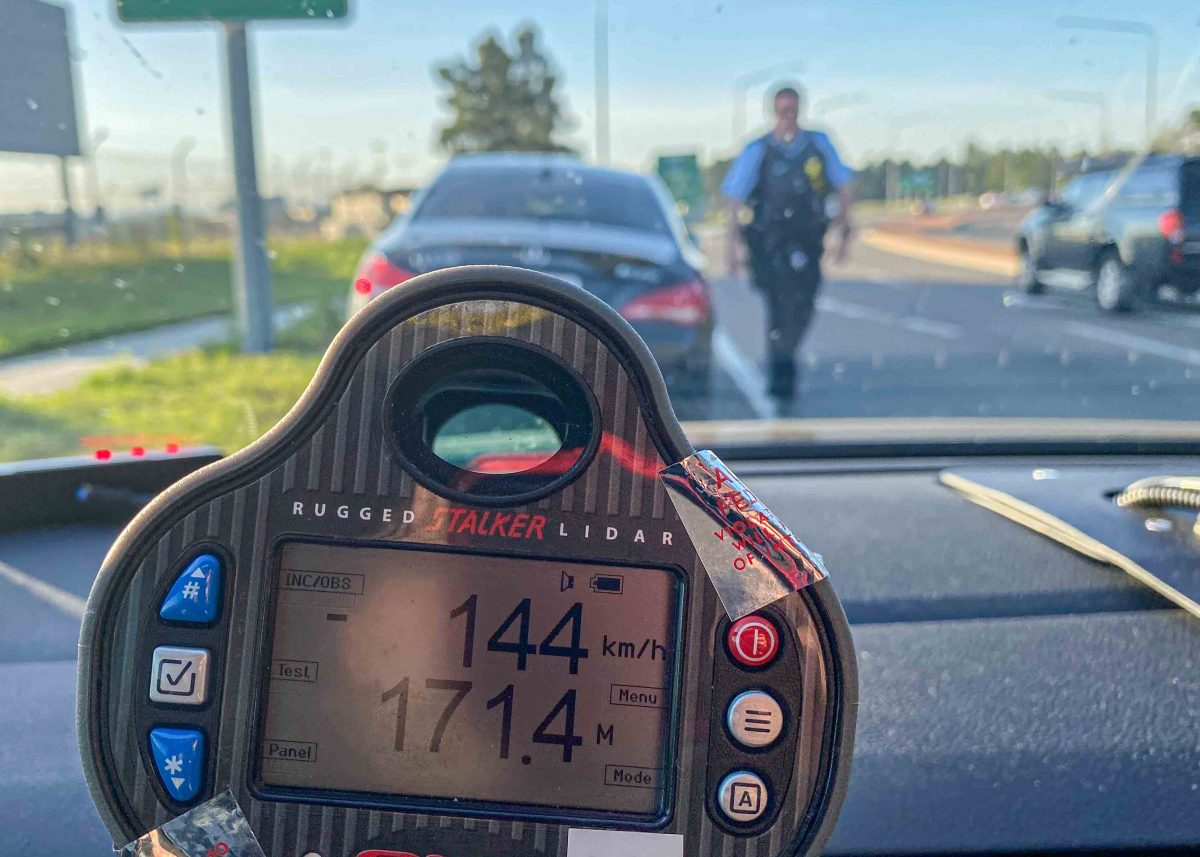 speed gun in police car