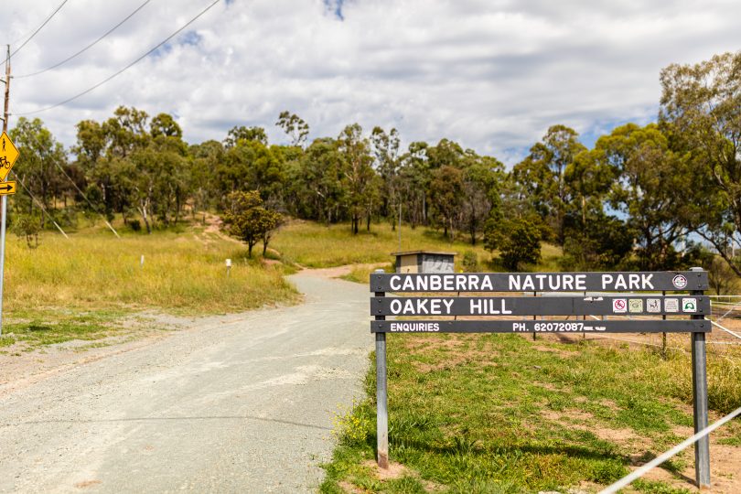 Sign at entrance to Oakey Hill nature reserve