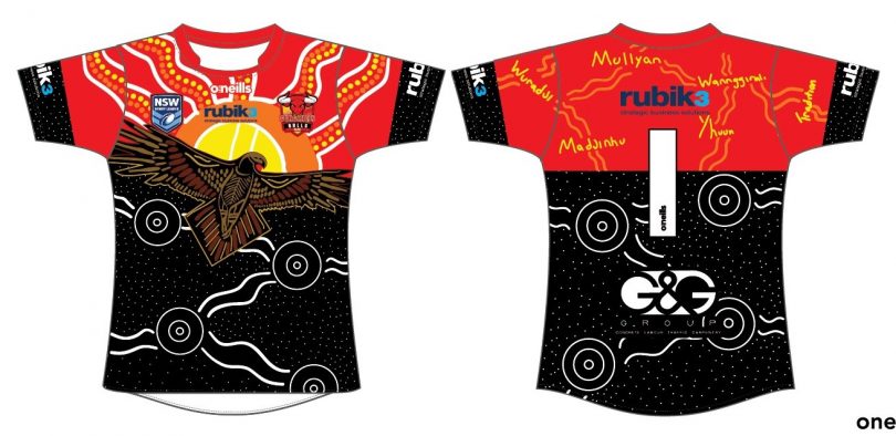 Design of Gungahlin Bulls rugby league club's Indigenous round jersey