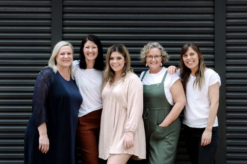 Julie Nichols and four other women from the Handmade Market team