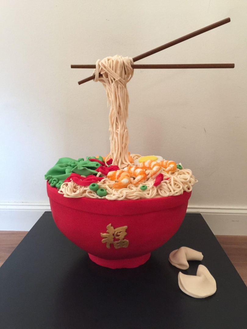 A ramen noodle inspired cake