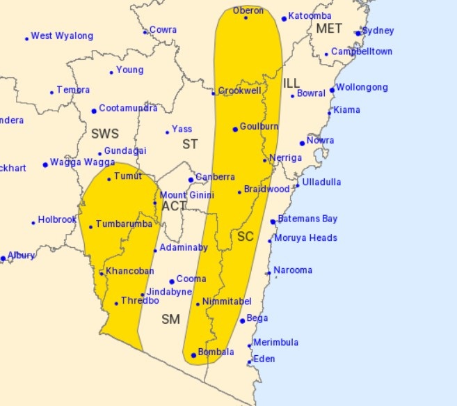Rain map of NSW