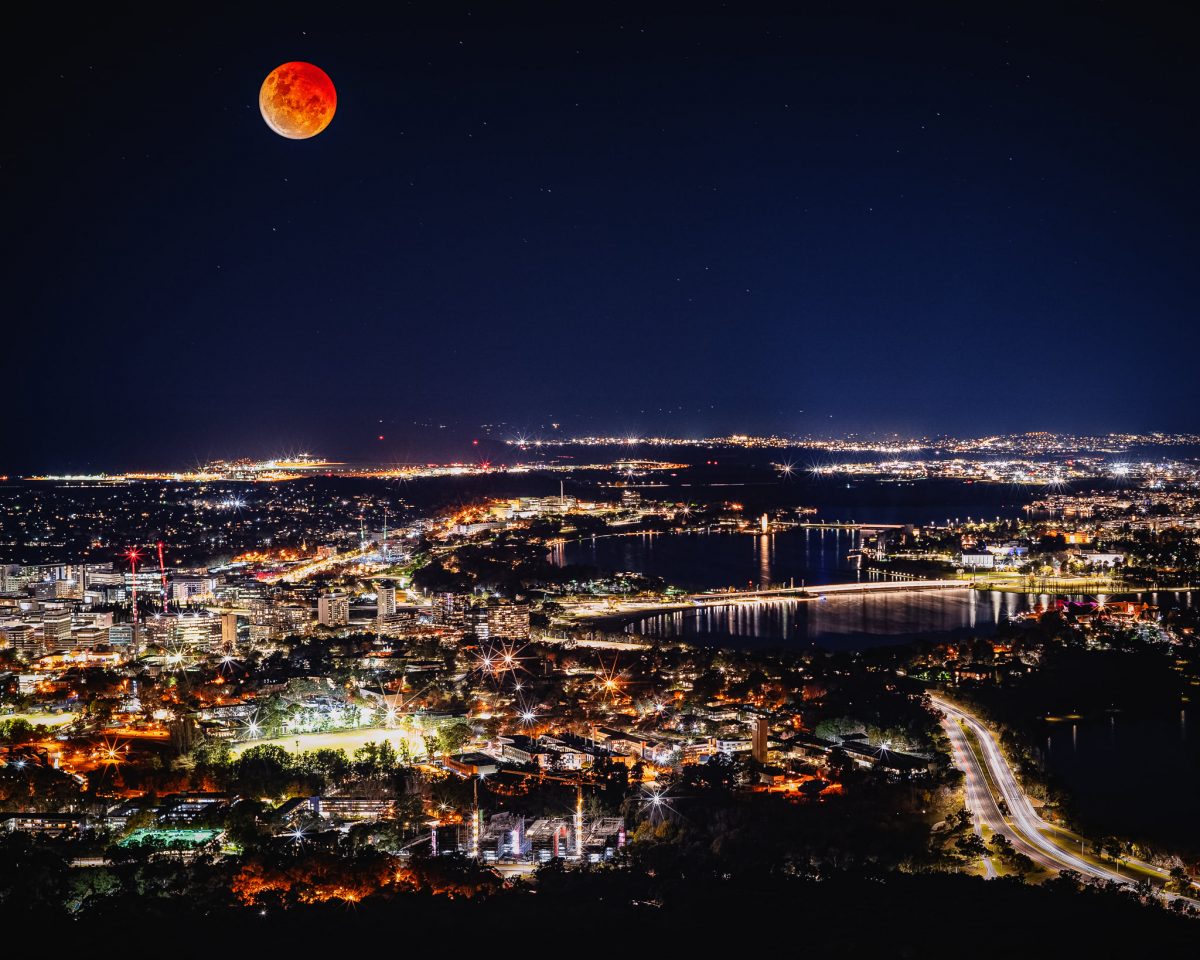 blood moon over Canberra