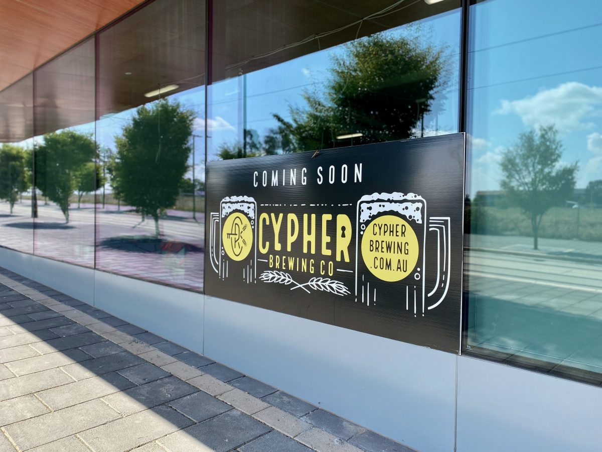 Cypher Brewing Co signage on storefront