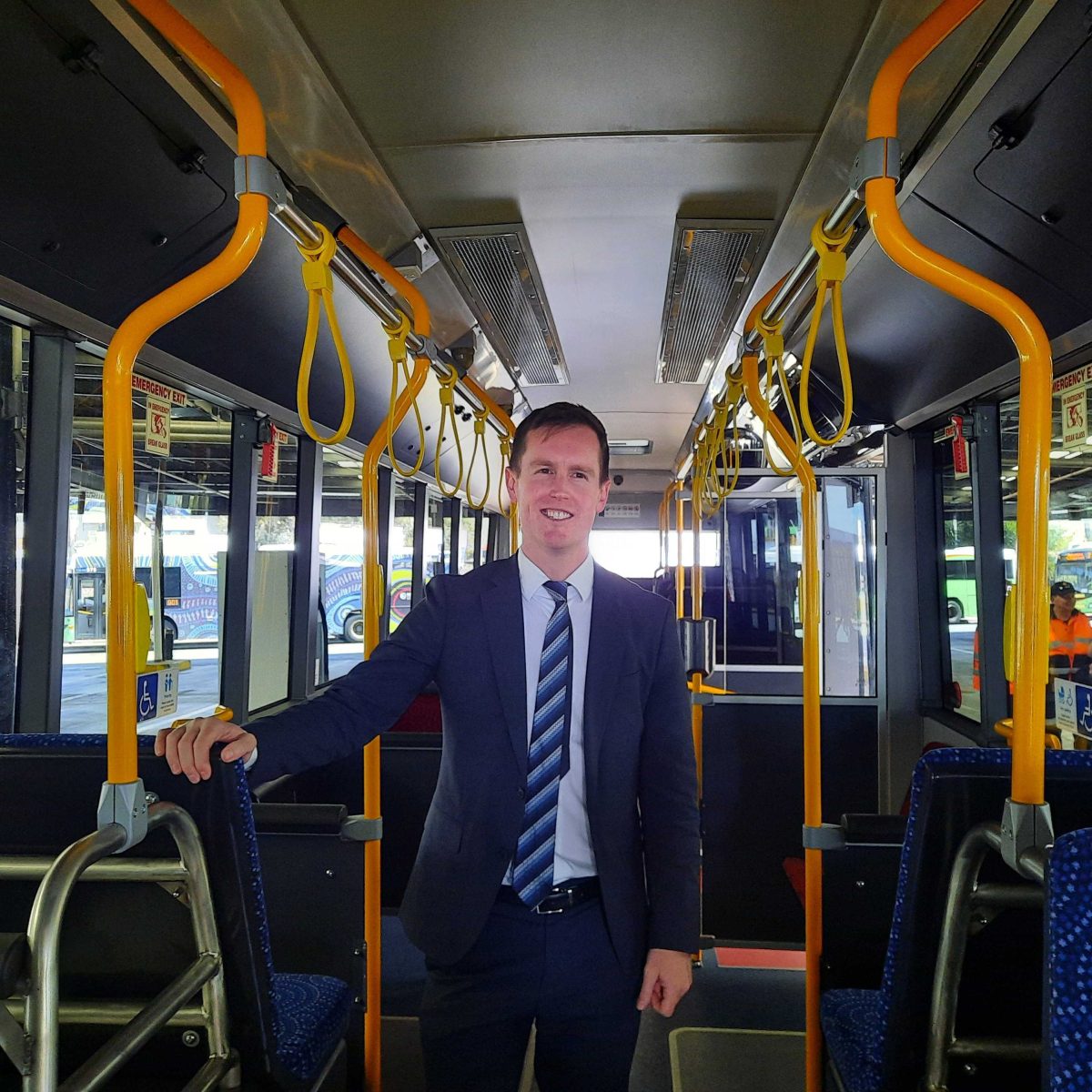 man on bus
