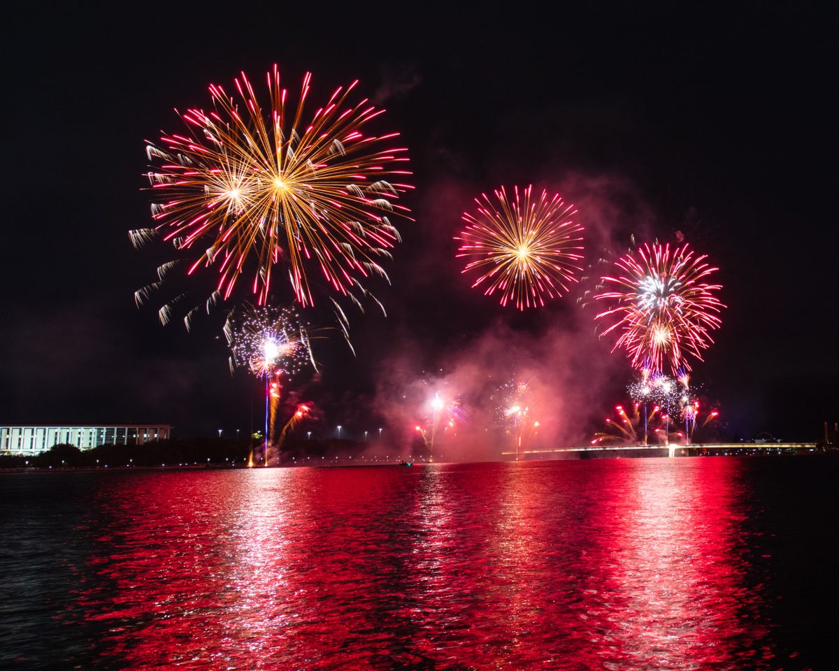 Fireworks shows over Lake Burley Griffin