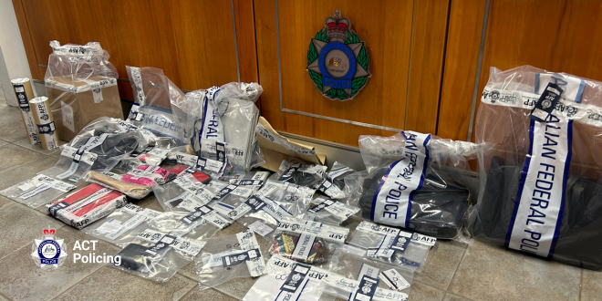 Goods in police bags