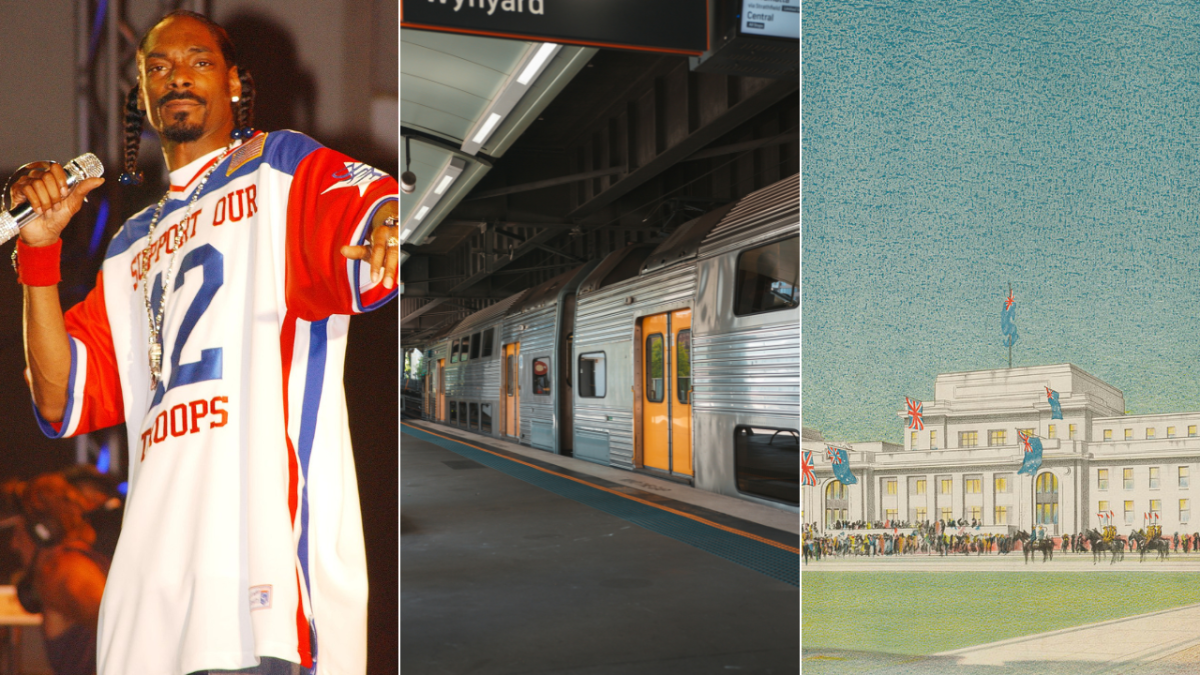 Snoop Dogg, Sydney train, Old Parliament House drawing