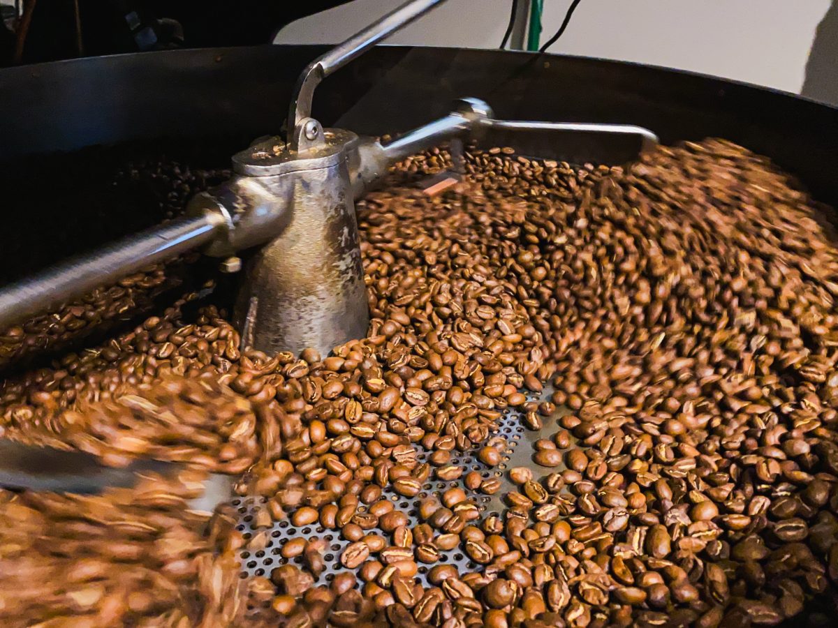 Coffee Beans in roaster
