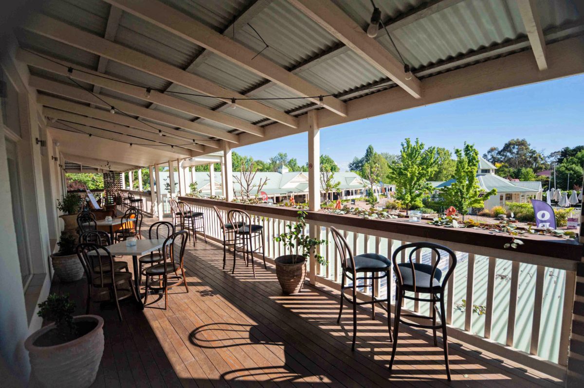 wide verandah at a cafe