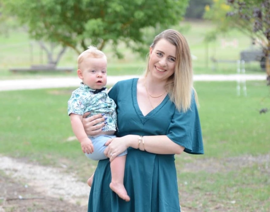 woman holding a child