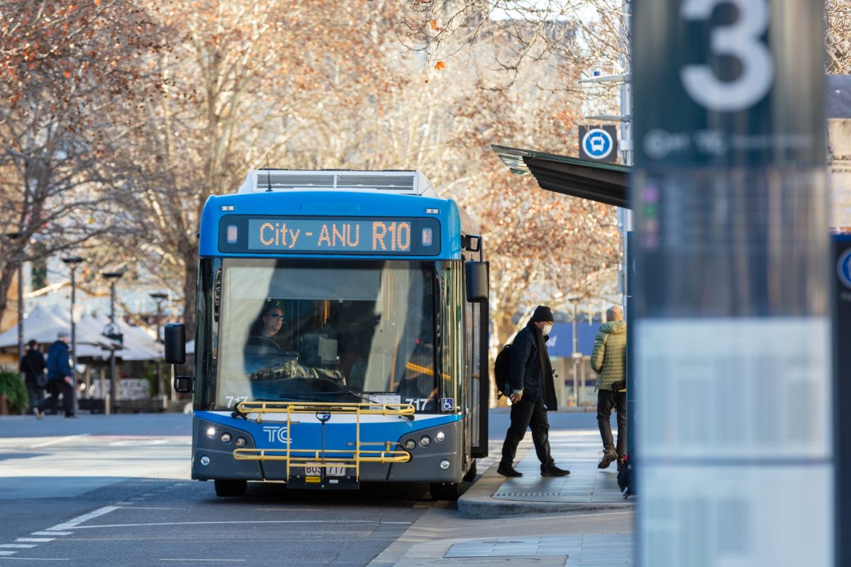 Bus at bus stop