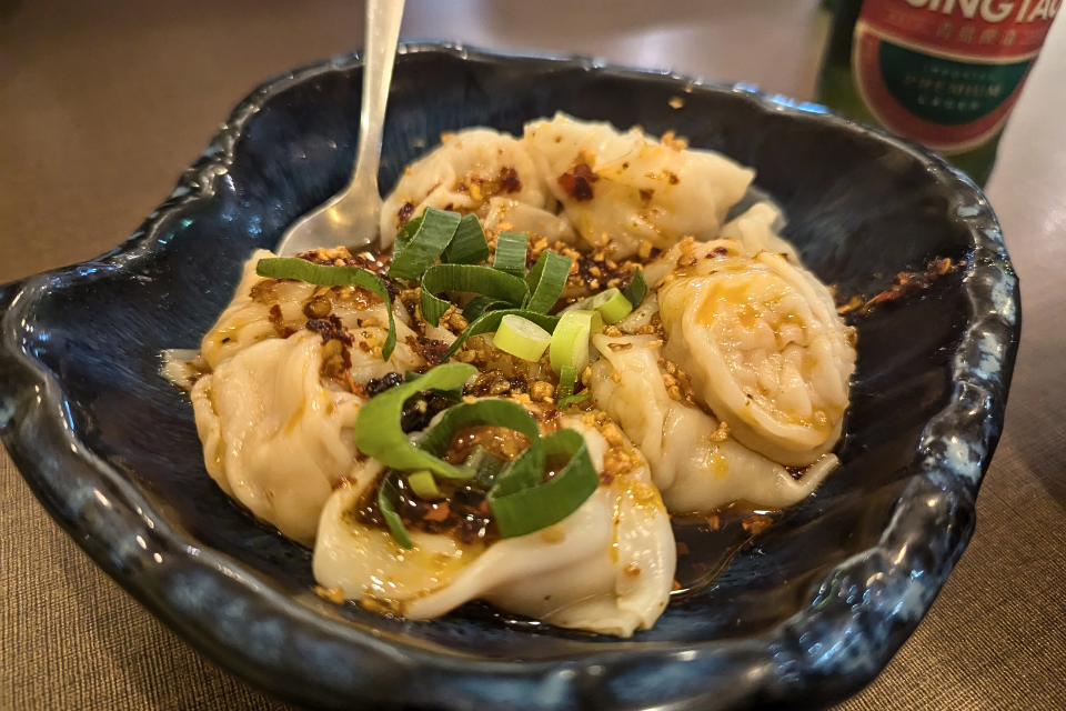 Spicy wontons at Jade Dumpling Noodle House in Gunghalin. 