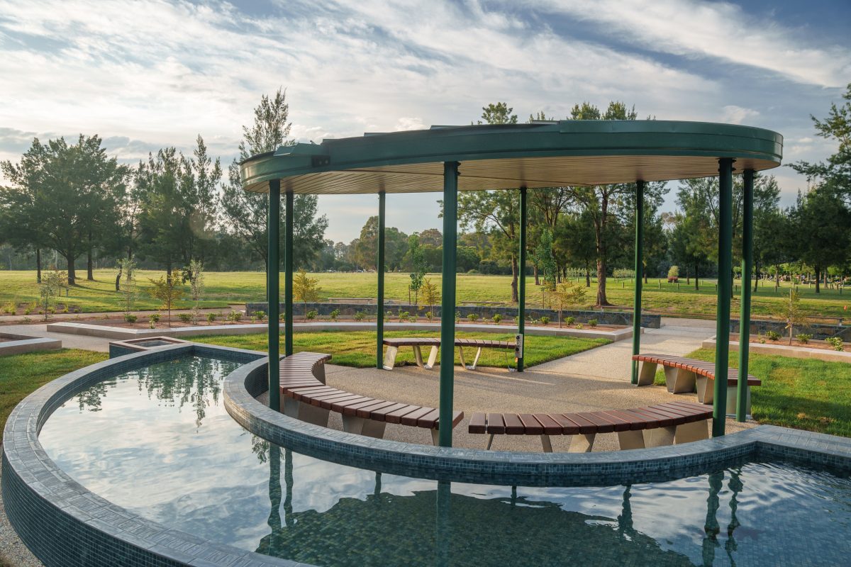 cemetery garden water feature