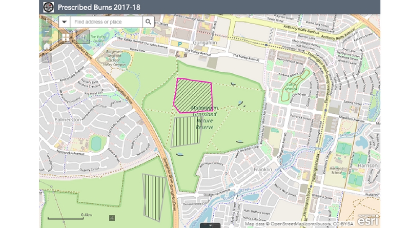 Ecological burn in Gungahlin today