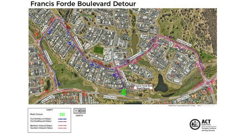 Upcoming temporary road closures on Francis Forde Boulevard