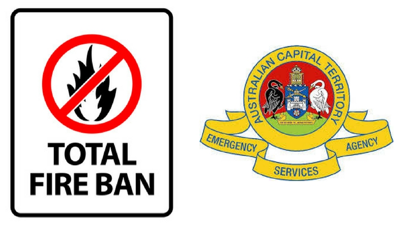 TOTAL FIRE BAN declared in the ACT – 12 February 2019