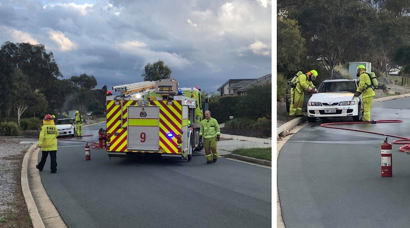 Car fire in Casey