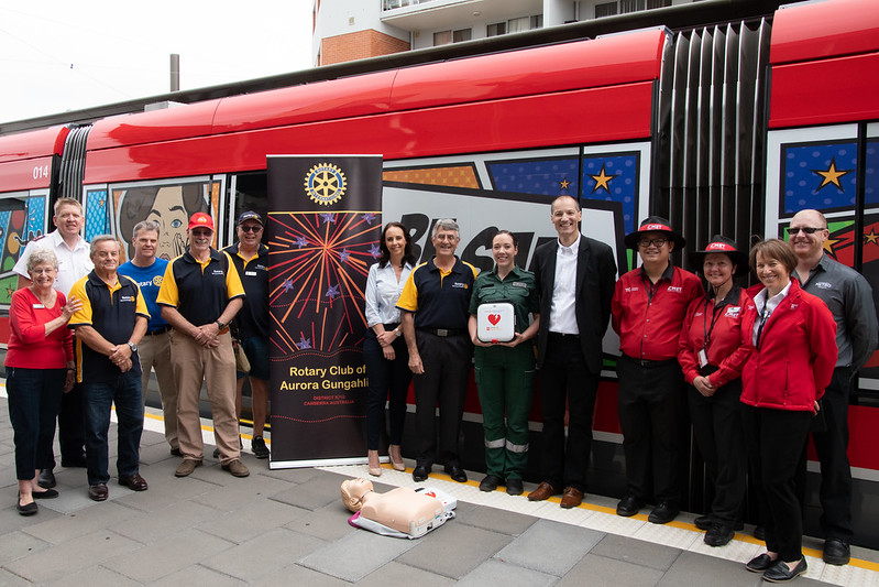 Rotary Club of Aurora Gungahlin helping Light Rail to save lives