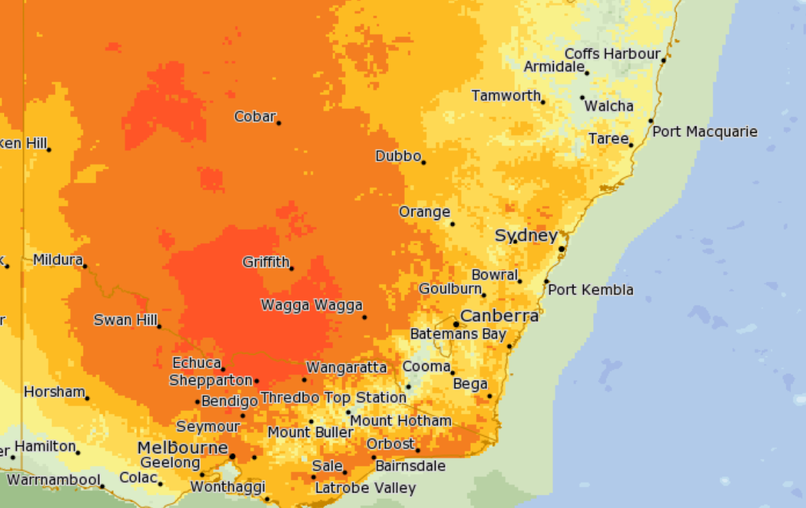 ACT and NSW experience scorcher ahead of cool change and rain
