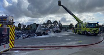 Firefighters tackling rubbish fire at Mitchell recycling centre