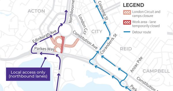 Commonwealth Avenue closure set for mid-August as Woden light rail construction causes disruptions